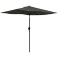 thumbnail image 2 of Patio Umbrellas Outsunny 6.5' x 10' Rectangular Market Umbrella, Patio Outdoor Table Umbrella with Crank and Push Button Tilt, Dark Gray,Market Umbrellas, 2 of 8