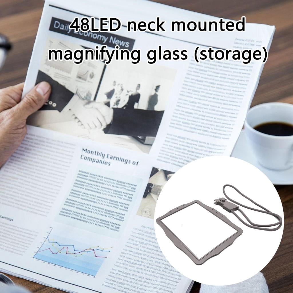 CEORPER Hands frees LED Magnifier with Rechargeable Battery Neck Magnifier ABS for Work