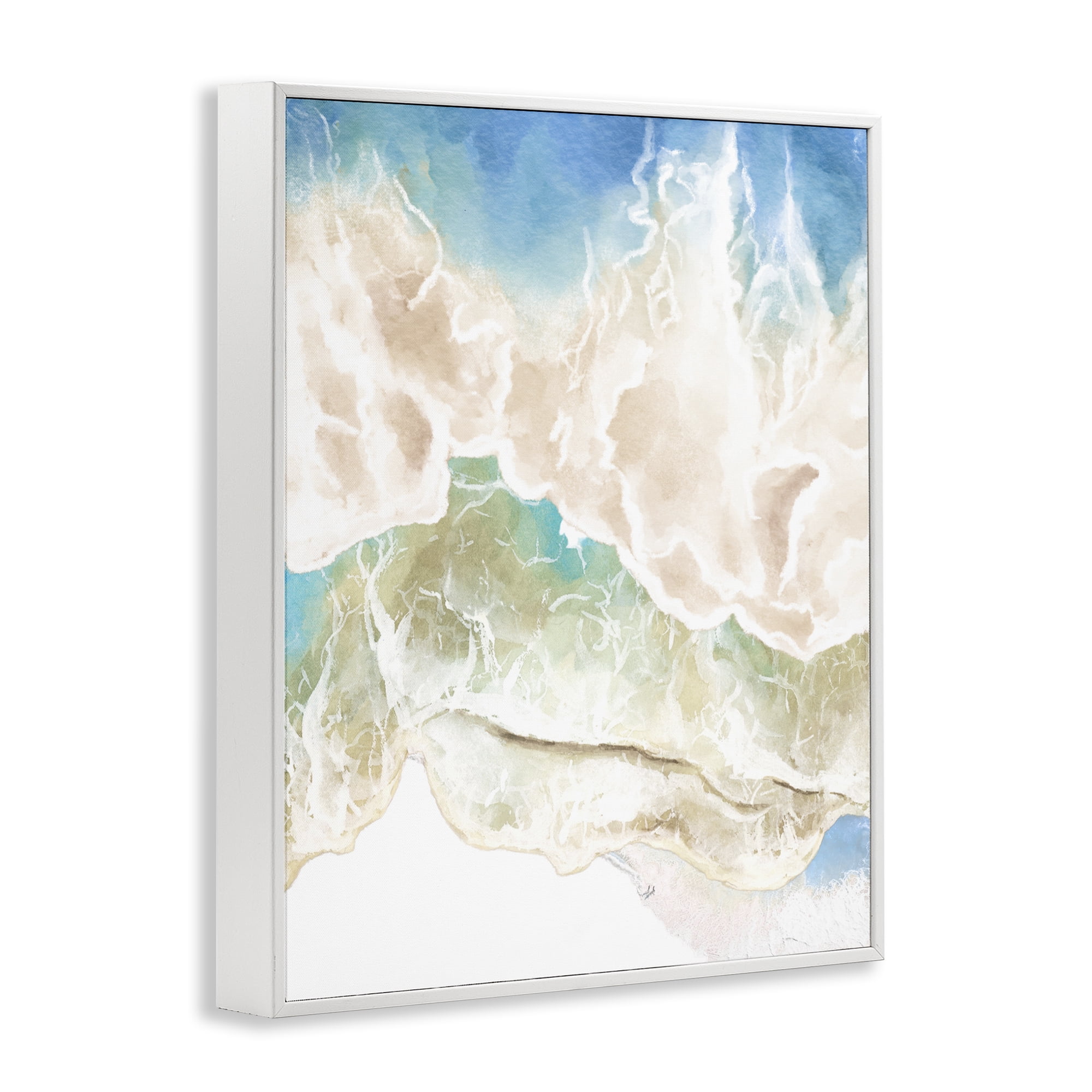 Stupell Industries Washed Away Tide Abstract White Framed Giclee Art, design by Jesse Keith