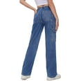 thumbnail image 2 of Tapata Women's 26"/28"/30"/32"/34" Cargo Jeans Straight Leg Short Petite Regular Tall Denim Relaxed Y2K Pants, 2 of 6