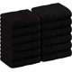 thumbnail image 1 of Utopia Towels Juego de 12 paños de lavado premium (12 x 12 pulgadas) 100% algodón hilado en anillo, paños altamente absorbentes y de tacto suave para baño, spa, gimnasio y toalla facial (negro), 1 of 8