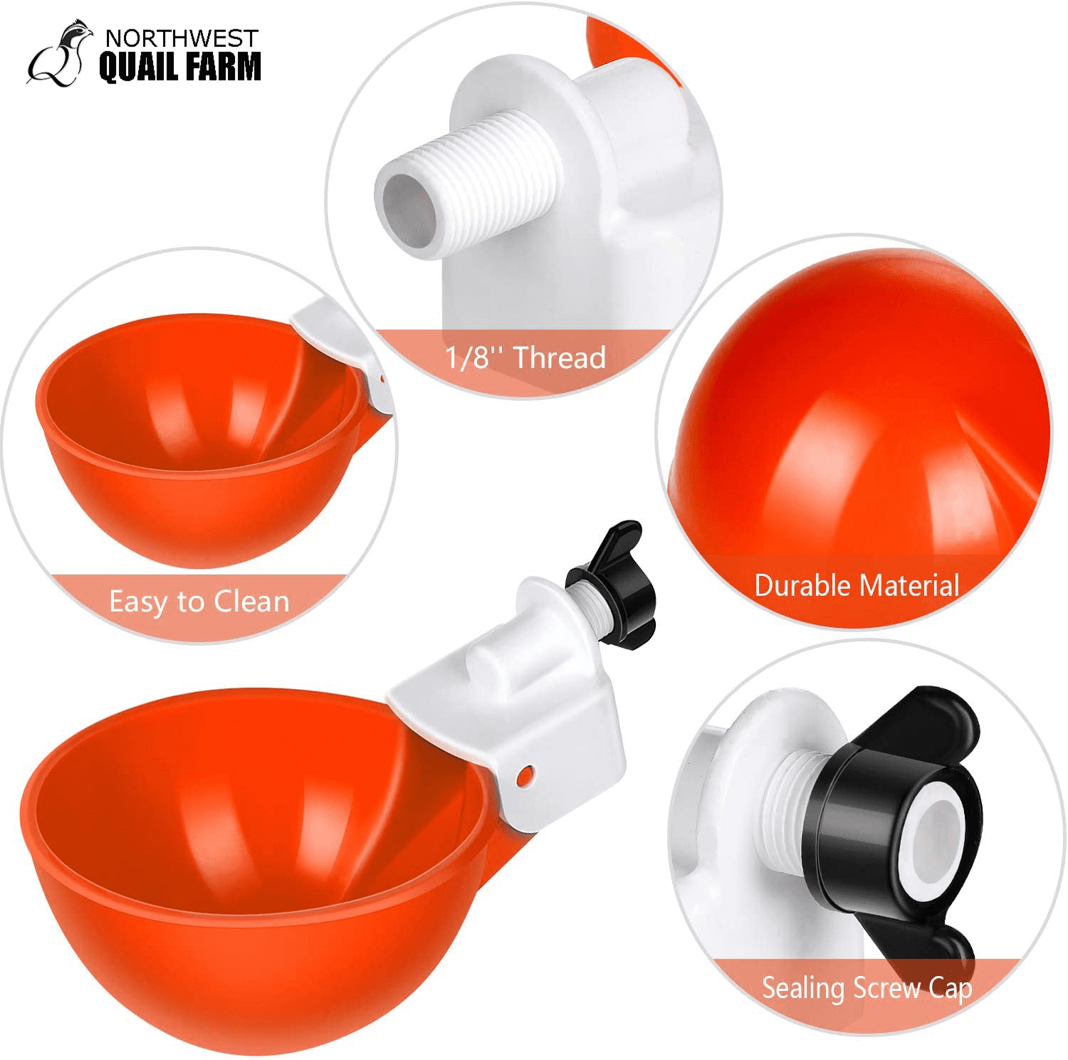 Automatic Watering Cups Poultry Drinker Waterer Chicken Duck Quail