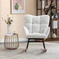 thumbnail image 5 of CQSXDA  Teddy Fabric Rocking Gilder Chair for Living Room and Nursery with Foam Filling and Wooden Frame, 5 of 9