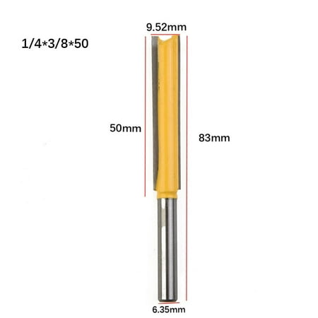 

Hayafir 1/4 Shank Extra Long 2 Blade 3/8 Cutting Diameter Straight Router Bit