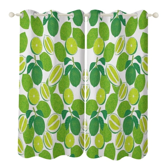 Lime Harvest Window Blackout Curtain 3d Printed Curtain Bedroom Living Room Hotel Window 2 Panel Shade