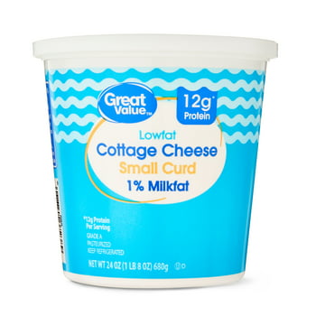 Great Value 1% Milk Low Small Curd Cottage Cheese, 24 oz Tub