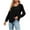 Black, variant on ATOYSOY Long Sleeve Tees Loose Shirts for Women Trendy Outwear Fall Square Neck Pleated Pullovers Casual Cotton Linen Solid Color Tops Black L
