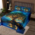 thumbnail image 2 of Erosebridal Glitter Life Tree Coverlet Set Queen, Rustic Lake Bedding Set, Mystic Galaxy Bed Set, Microfiber Room Decor, 3 Pieces, 2 of 5