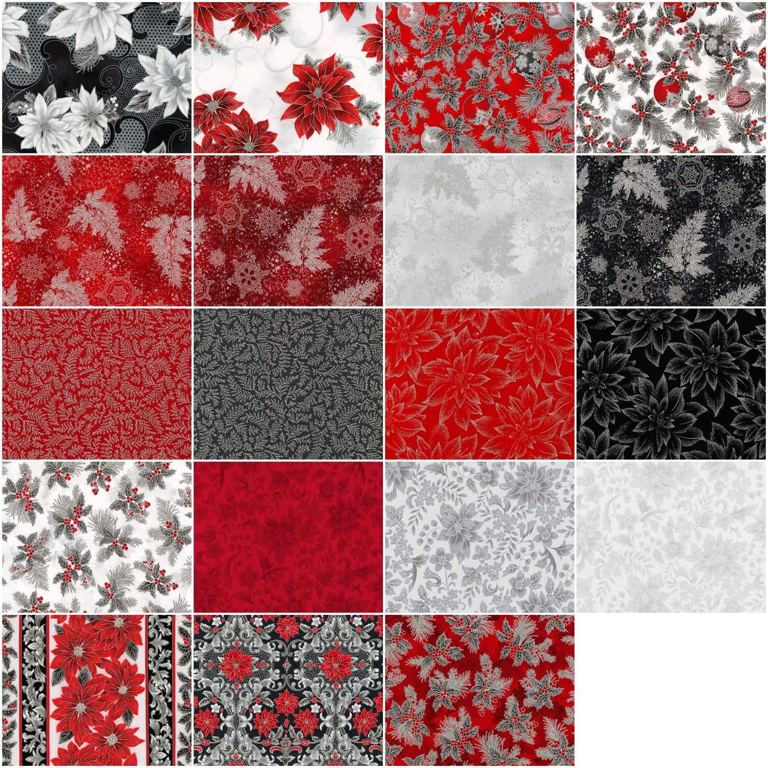 Holiday Flourish 12 - Scarlet by Peggy Toole; 19 Fat Quarters & 1 Panel