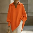 thumbnail image 2 of Fewfanhot Fall Sweaters for Women Oversized Batwing Sweaters Long Sleeve Crew Neck Knit Asymmetrical Pullover Tops, 2 of 7