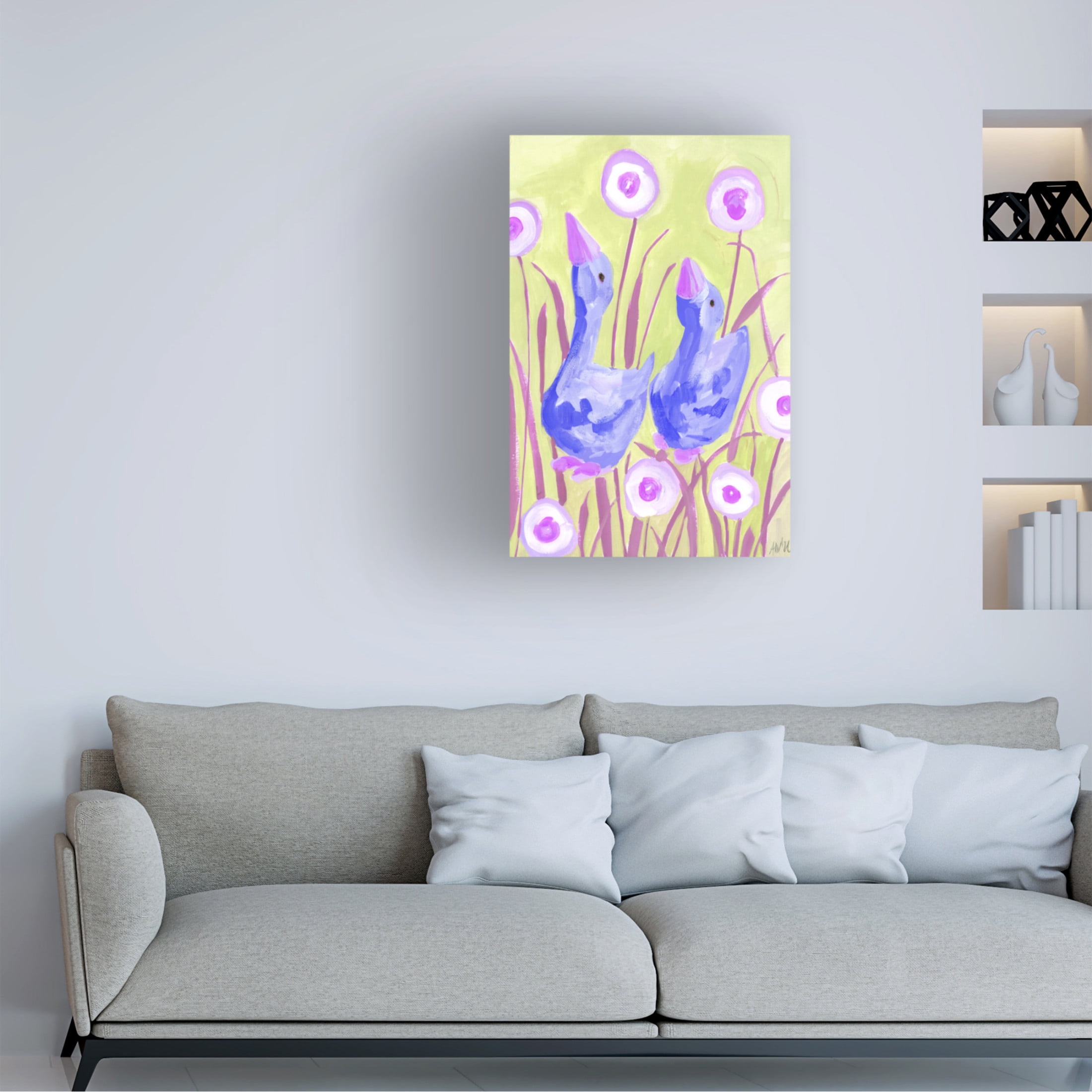 Trademark Fine Art Ania Zwara Cobalt Gees In The Garden Canvas Wall Art
