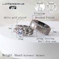 thumbnail image 2 of His and Hers Wedding Ring Sets Couples Rings 10kt White Gold Plated White Cz Titanium band, 2 of 6