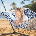 thumbnail image 5 of SUNCREAT Polyster Double Portable Hammock with Stand Included,Extra Large Two Person Hammock, Blue Pattern, 5 of 8