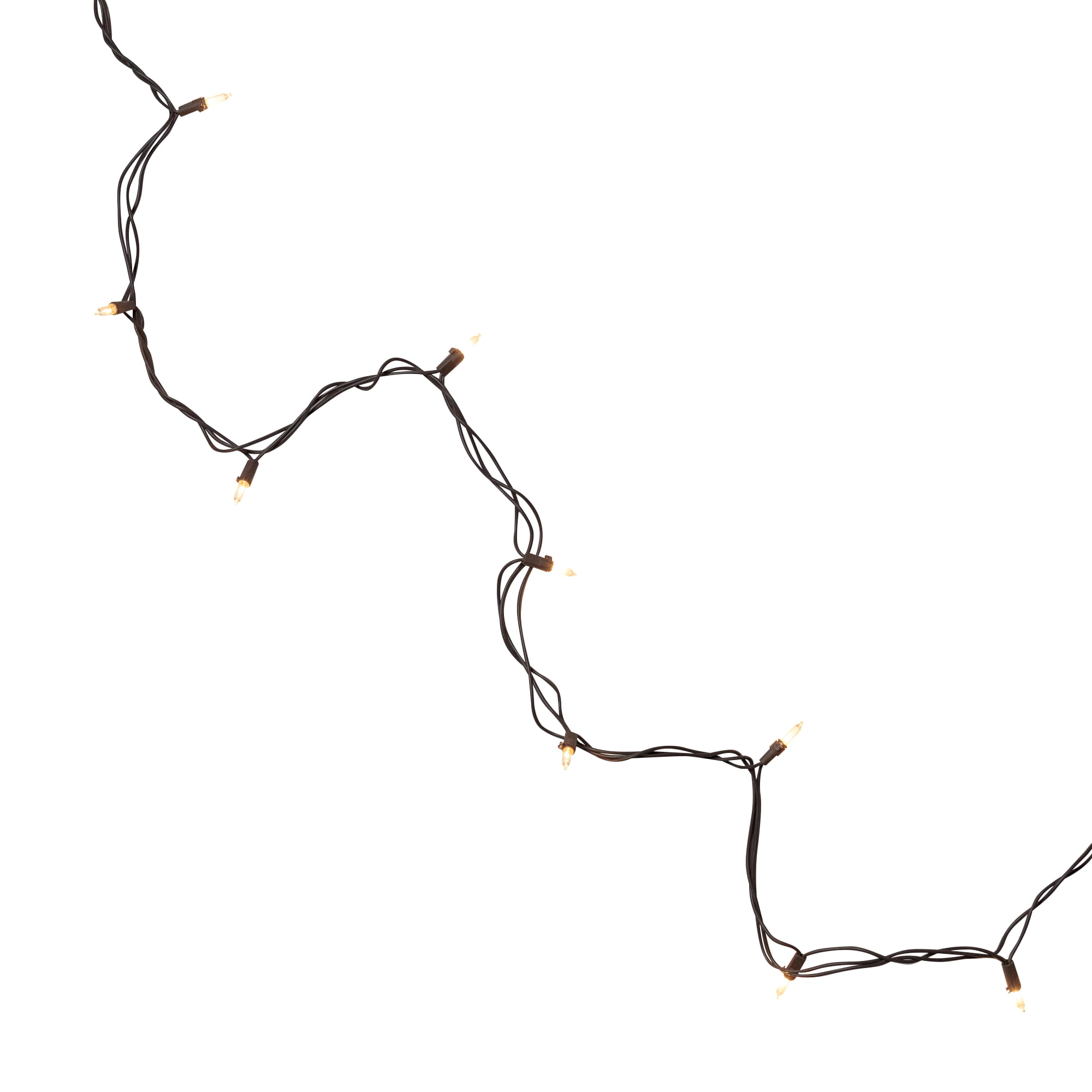 Set of 300 Clear Mini Christmas Lights 2.5" Spacing - Brown Wire