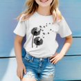 thumbnail image 2 of KAUOD Dandelion Print Short Sleeve for Kids Boys Girls Toddler Crewneck Cotton Soft T shirts Basic Preppy School Tees, 2 of 3