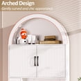 thumbnail image 5 of Spurgehom Over The Toilet Storage Cabinet, Bathroom Shelf Organizer Freestanding, Bathroom Arch Cabinet Over Toilet with Toilet Paper Holder and Anti-Tipping Device, White, 5 of 15
