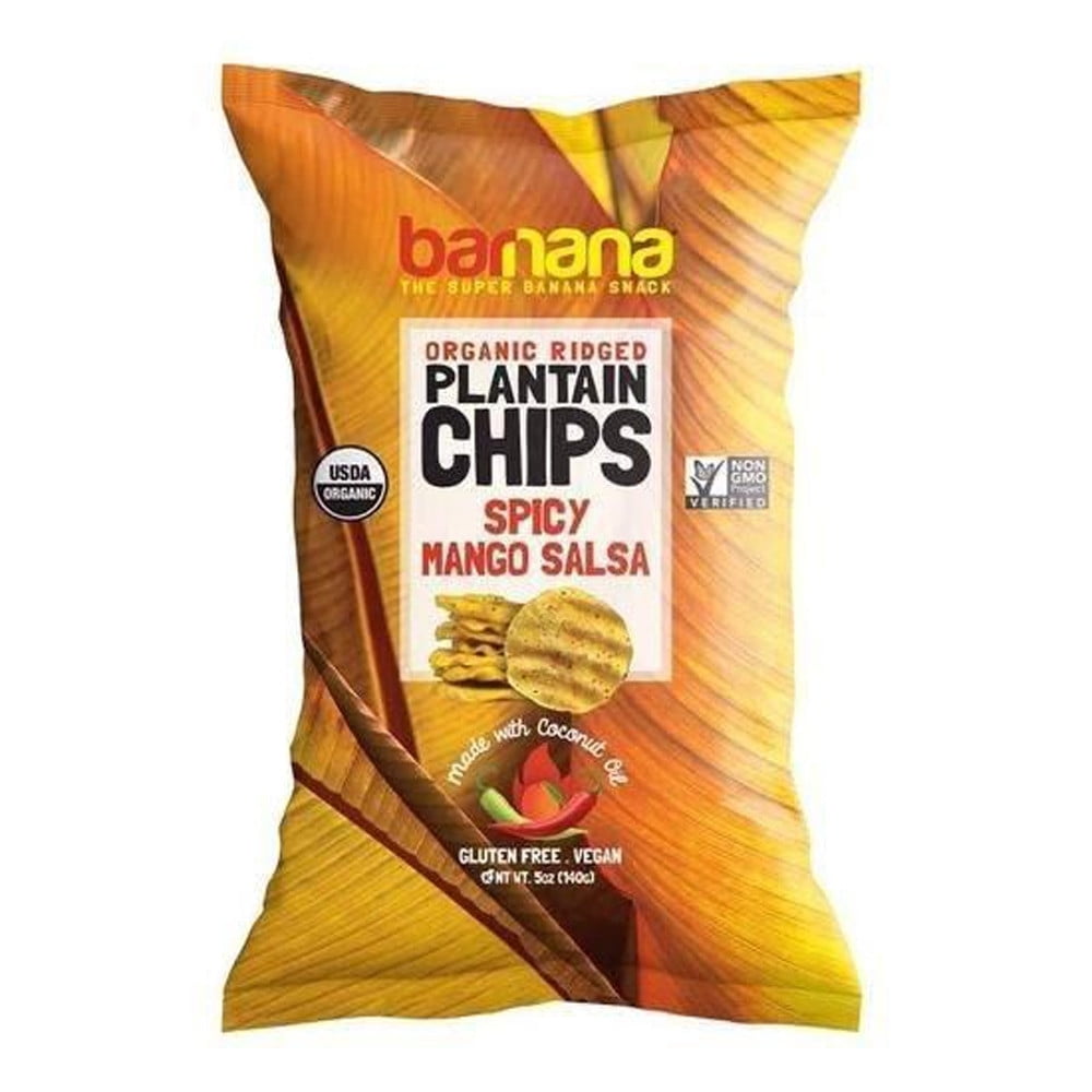 Barnana Organic Ridged Plantain Chips Spicy Mango Salsa 5 oz