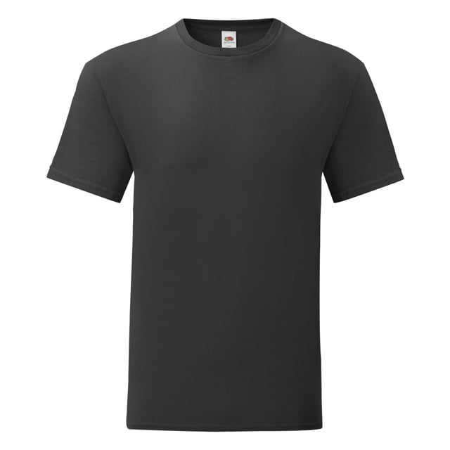 Fruit Of The Loom - Camiseta emblemática de la marca para hombre caballero (Negro)