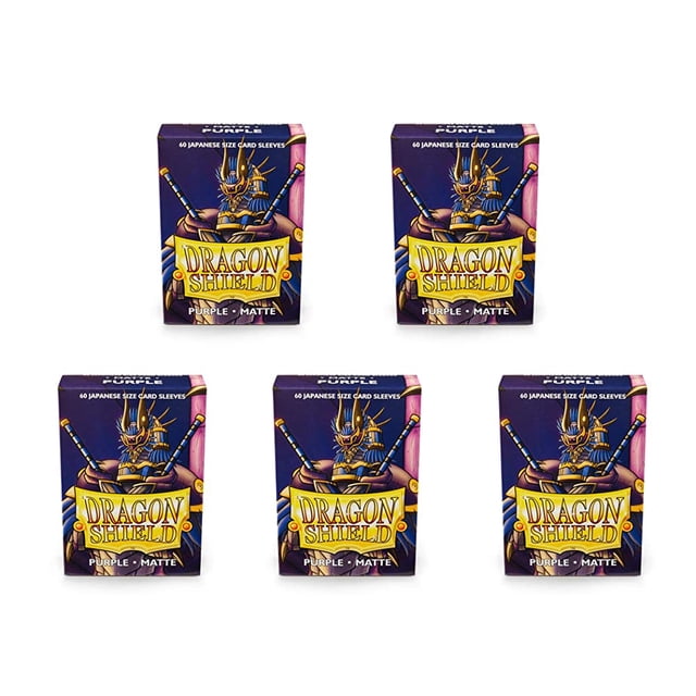 5 Packs Dragon Shield Matte Mini Japanese Purple 60 ct Card Sleeves Value Bundle!