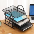 thumbnail image 1 of Letter Trays Stackable Desktop Document Paper Tray Organizer, Black, 1 of 1