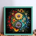 thumbnail image 2 of Kit Punto Cruz Con Flores Hilo Algodón Ecológico Bordado 11CT 40x40cm, 2 of 9