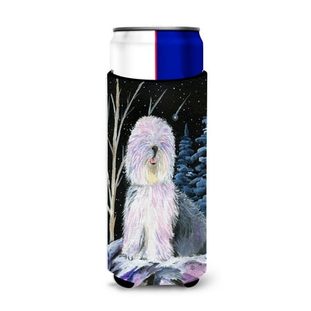 

Caroline s Treasures SS8409MUK Starry Night Old English Sheepdog Ultra Hugger for slim cans Slim Can multicolor