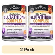 (2 pack) BioSchwartz Glutathione Complex Dietary Supplement Capsules, 500mg, Immune and Liver Support, 60 Count