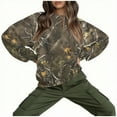 thumbnail image 4 of Makaor Women's Sweatshirt Tops Plus Size Crew Neck Tops Camouflage Long Sleeve Pullover Tees Oversized Casual Fall Winter Clothes, 4 of 7