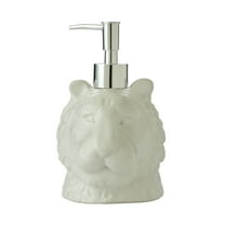 Vern Yip by SKL Home Jungle Cats Soap Dispenser, White, Ceramic, 6.75" x 4.25" x 4.75"