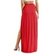 thumbnail image 5 of VISgogo Falda Elástica de Cintura Alta para Mujer, Falda Larga de Playa con Absorción de Sudor de Corte Suelto con Abertura Lateral de Color Sólido VISgogo  moda, 5 of 6