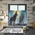 thumbnail image 6 of Wolf Under Winter Snow Half Window Tier Curtains 36 Inch Blackout Thermal Insulating Kitchen Linen Tier Curtains for Kitchen, Bathroom, Cafe Home Decor, 6 of 7