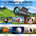 thumbnail image 4 of 80X100 Monocular Telescope, High Power Monoculars for Adults, BAK-4 Prism & FMC Lens Monocular Telescope for Smartphone, Low Night Vision Monoculars for Bird Watching Wildlife Hunting Camping Travel, 4 of 6
