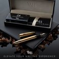 thumbnail image 3 of Wordsworth & Black Majesti Fountain Pen-(Gold), Luxury Case, 24K Gold Finish; 18K Gilded Medium Nib- Ink Cartridges, Refillable Ink Converter-Calligraphy Pen-Best Business Gift Set for Men & Women, 3 of 11