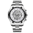 thumbnail image 1 of Hearth & Gear Business Quartz Watch For Men Metallic Craftsmanship High Tech Transparent Dial Sapphire Like Skeleton Design Modern Function Quartz Watch with Alarm Men Water Proof Ceramic Watch Women, 1 of 4