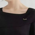 thumbnail image 2 of Fashion Smile Brooches for Women Metal Anti-glare V neck Lapel Pin Fixed Clothes Pins Sweater Coat Clothing Jewelry Accessories, 2 of 7