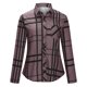 thumbnail image 4 of Puntoco Blusa con estampado de cuadros de manga larga con botones sueltos para mujer Puntoco Puntoco-4986, 4 of 7
