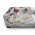 thumbnail image 2 of Feminine Soft Flannel Fleece Throw Blanket, Lips Be Perfect High Heels Cosmetics Vintage Female Fashion Lipstick, Cozy Plush for Indoor and Outdoor Use, 50" x 60", Pale Peach Multicolor, by Ambesonne, 2 of 5