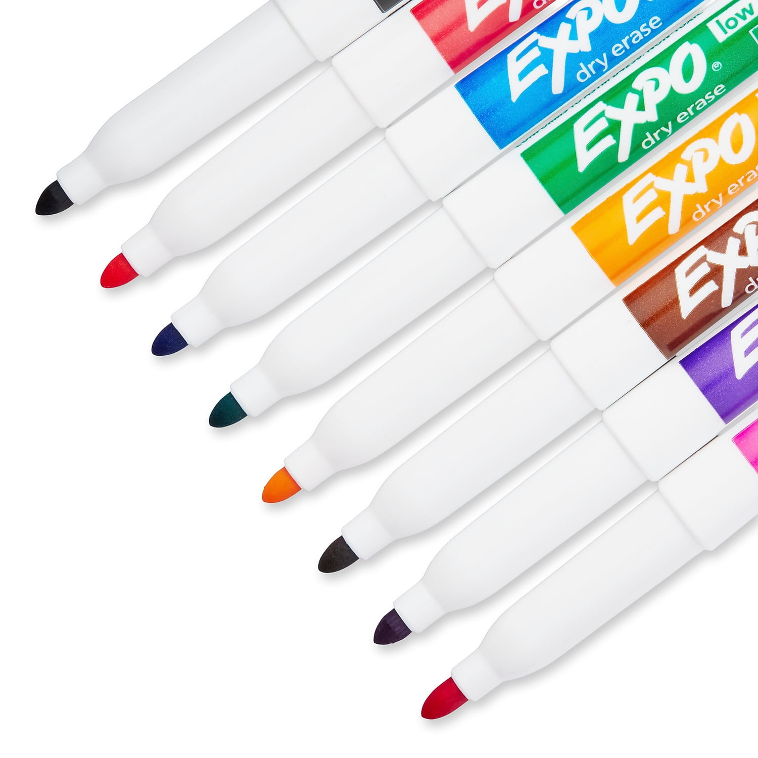 Expo Low Odor Dry Erase Markers, Fine Tip, Assorted, 8 Count 