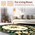 thumbnail image 2 of ODIKA 3'x5' Machine Washable Non-Slip Area Rug, Botanical Medallion Motif with Ornate Vinework and Stylized Florals High Traffic Rug, Gold, 220172, 2 of 7