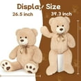 thumbnail image 2 of MaoGoLan 39" Tan Giant Teddy Bear with Big Footprints Plush Stuffed Animals, 2 of 7