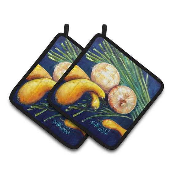 Carolines Treasures MW1206PTHD Crooked Neck Squash Pair of Pot Holders 7.5HX7.5W multicolor