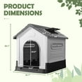 thumbnail image 4 of Homall Plastic Dog House with Adjustable Skylight Ventilation Waterproof Outdoor Indoor Kennel Multiple Sizes and Ages Available, Large Size, White&Gray, 4 of 7