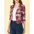 thumbnail image 5 of Allegra K Women's Open Front Floral Print Blazer, 5 of 6