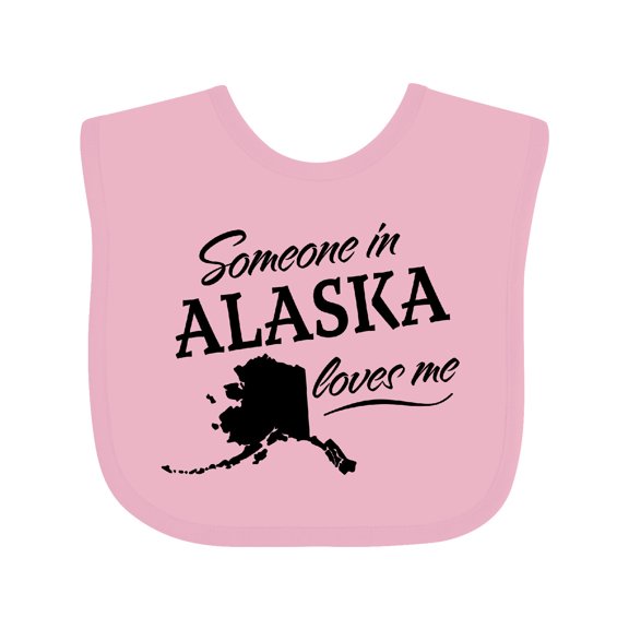 Inktastic Someone in Alaska Loves Me Boys or Girls Baby Bib