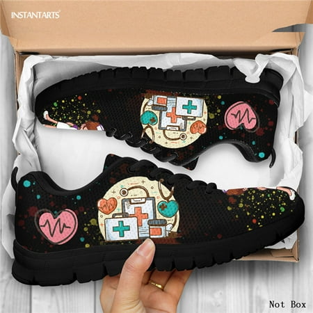 

Cute Hospital Heart Pattern Luxury Designer Women Nursing Sneaker Flats Casual Shoes For Female Walk Ladies Jogging Sneakers