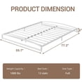 thumbnail image 2 of Tamaño completo-size blanca low marco cama - 6-pulgada heavy-duty metal cama plataforma arch design, fácil montaje, strong bearing capacity, under-cama almacenamiento, no necesita colchón base, 2 of 8