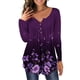 thumbnail image 5 of Minnieouse Camisa de mujer Poliéster Cuello en V Estampado de flores Transpirable Lavable Blusa de manga larga Interior Exterior Compras Camisas Type16 NO16, 5 of 6