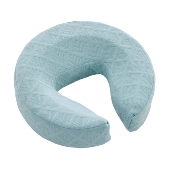 Almohada de cuna facial de espuma viscoelástica, cómoda y suave, cojín para reposacabezas y cuello. Azul claro