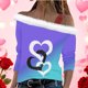 thumbnail image 1 of Xuyuer Valentine Shirt Women Love Heart Graphic Sloping Shoulder Suspender Shirt Funny Valentine's Day Gift Shirts Love Tops, 1 of 7