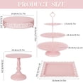 thumbnail image 2 of Juego de 8 piezas para tartas de metal, soporte de mesa de postre de 3 niveles, torre de exhibición de pasteles y bandeja para galletas para fiestas de cumpleaños, bodas, baby shower, 2 of 7
